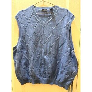 IZOD Golf Blue Argyle Cotton Sweater Vest XXL